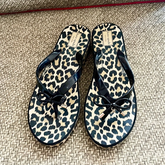 Kate Spade New York Rhett leopard wedge sandals size 10 - Picture 1 of 7